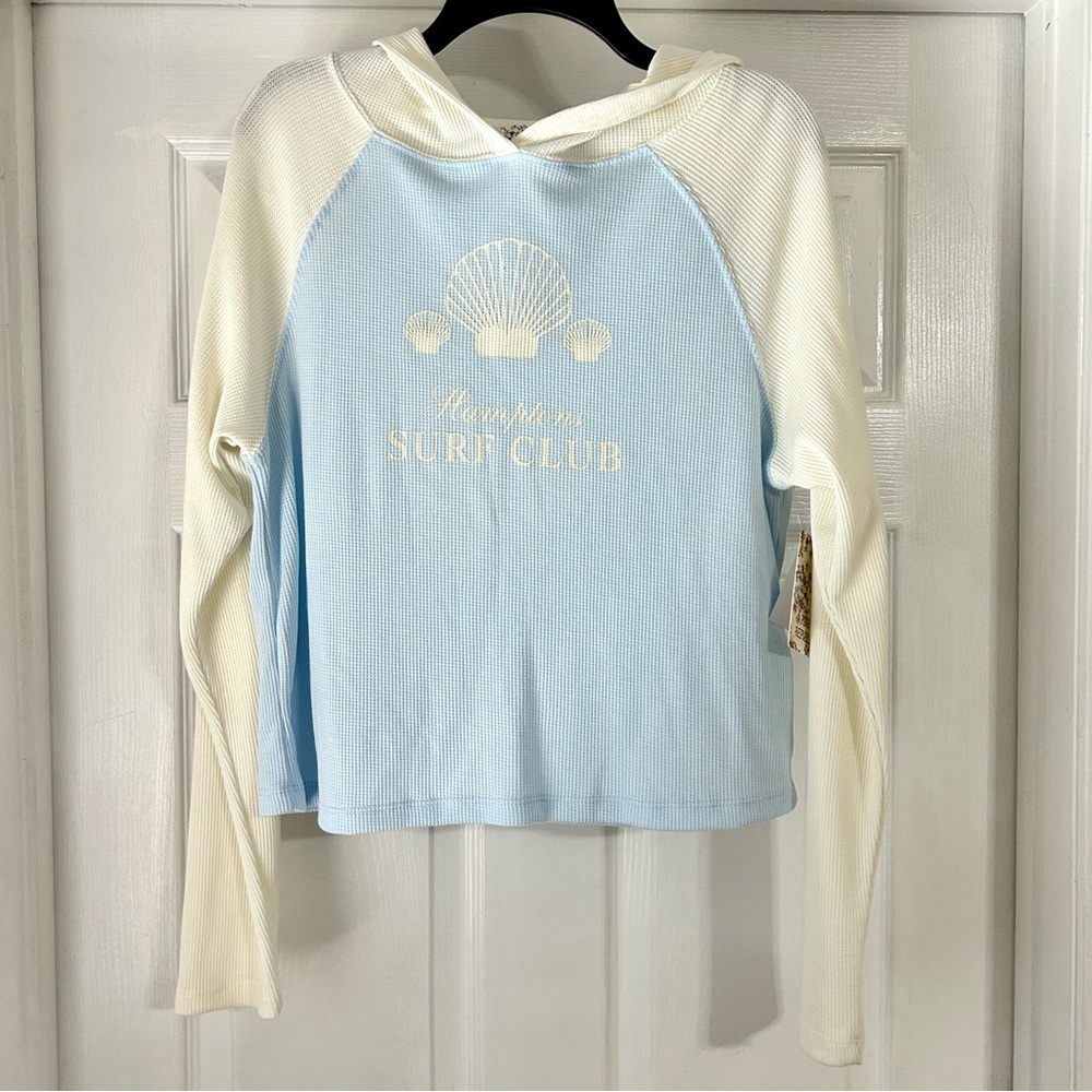 Blue and Cream Surf Club Waffle Knit Shirt